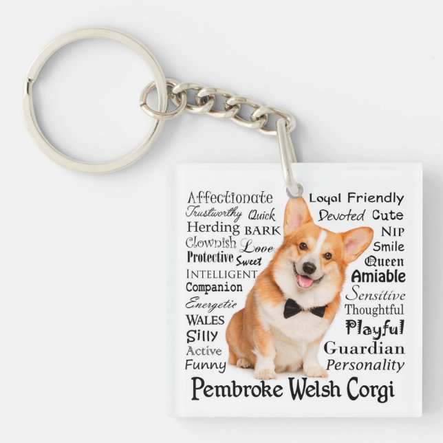 Corgi Traits Keychain (Front)
