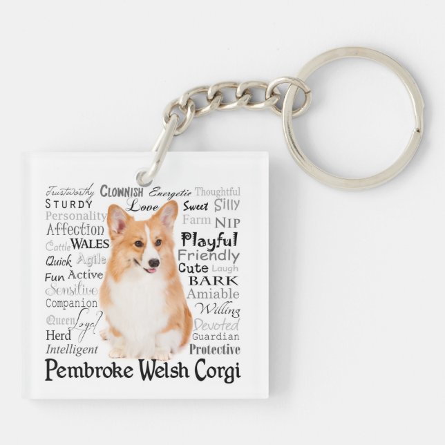 Corgi Traits Keychain (Back)