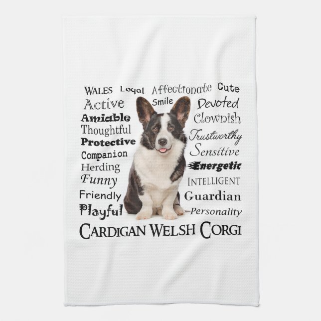 Corgi Traits Kitchen Towel (Vertical)