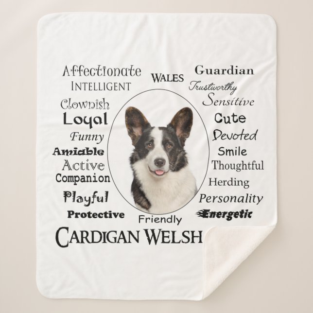 Corgi Traits Sherpa Blanket (Front)