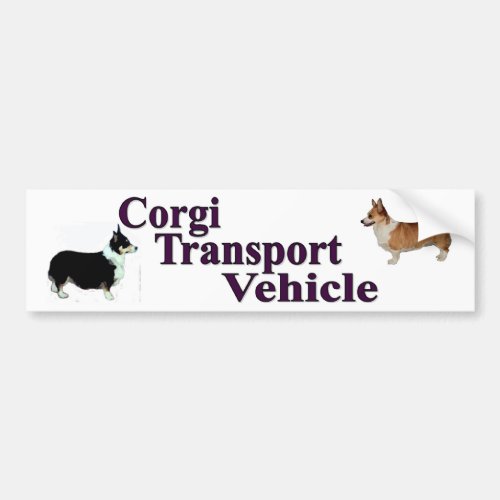 Corgi Transport Vehicle Bumper Sticker