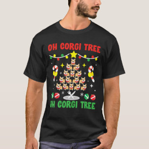 Corgi Tree Funny Cute Dog Mom Dad Christmas Gift T-Shirt