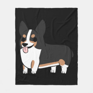 Corgi tricolore fleece blanket