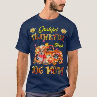 Corgi Truck Pumpkin Thankful Grateful Blessed Dog  T-Shirt