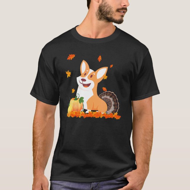 Corgi Turkey Costume Thanksgiving T-Shirt (Front)