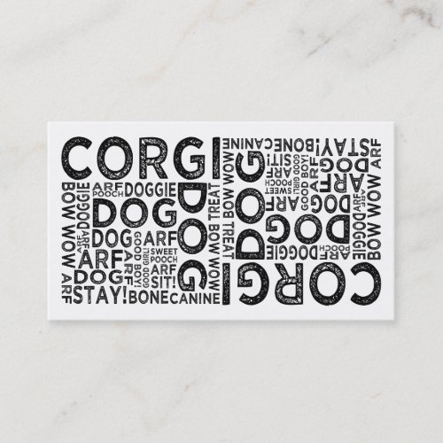 Corgi Typography Business Card Template