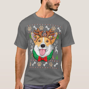 Corgi Ugly Christmas Reindeer Antlers Xmas Girls K T-Shirt
