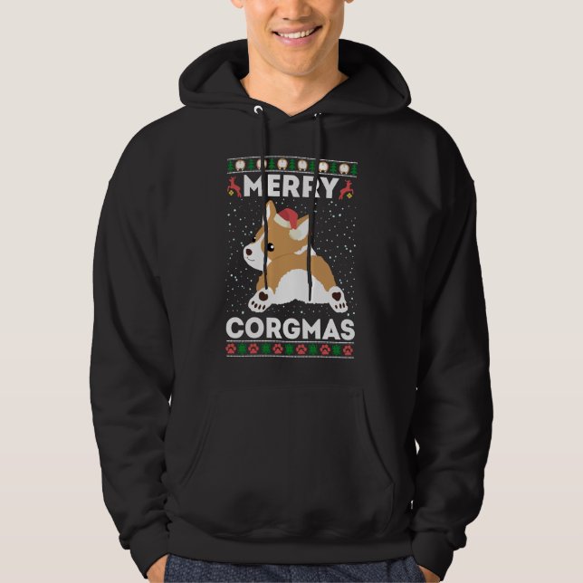 Corgi Ugly Christmas Sweater Merry Corgmas Santa C (Front)
