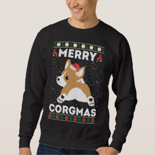 Corgi Ugly Christmas Sweater Merry Corgmas Santa C
