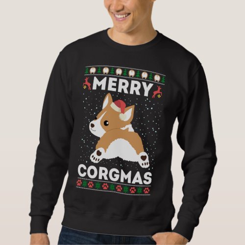 Corgi Ugly Christmas Sweater Style Merry Corgmas S