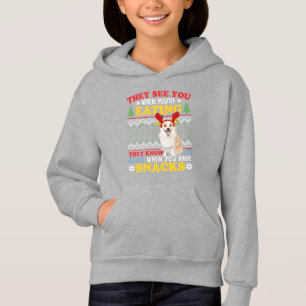 Corgi Ugly Christmas They See You're Eating Xmas Hoodie