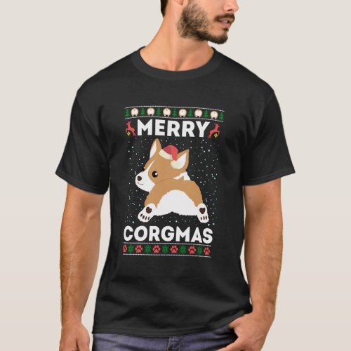 Corgi Ugly Style Merry Corgmas Santa Corgi T_Shirt