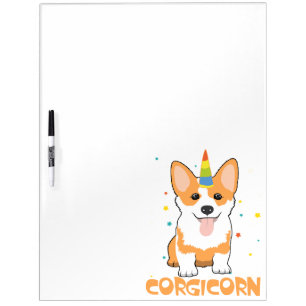 Corgi Unicorn - Corgicorn - Cute Dog Cartoon Dry Erase Board