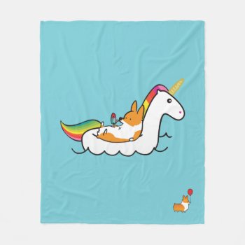 Corgi Unicorn Floatie Blanket by CorgiThings at Zazzle
