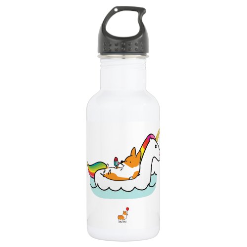 Corgi Unicorn Floatie Water Bottle