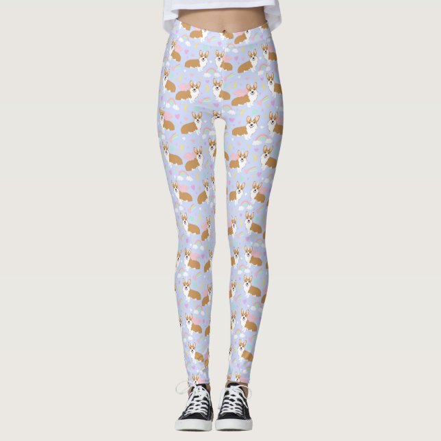 Corgi Unicorn Pastel Leggings (Front)