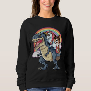 Corgi Unicorn Ride T Rex Sweatshirt