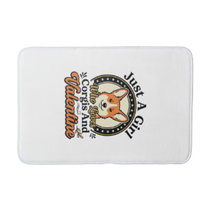 Corgi Valentine Design for Dog Lovers_1 Bath Mat