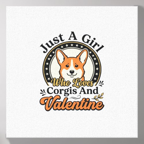 Corgi Valentine Design for Dog Lovers_1 Canvas Photo Tile
