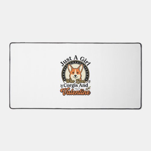 Corgi Valentine Design for Dog Lovers_1 Desk Mat