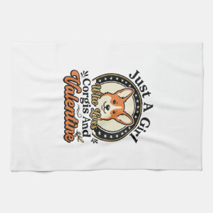 Corgi Valentine Design for Dog Lovers_1 Kitchen Towel