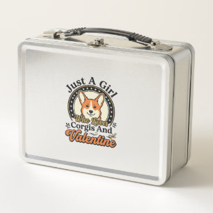 Corgi Valentine Design for Dog Lovers_1 Metal Lunch Box