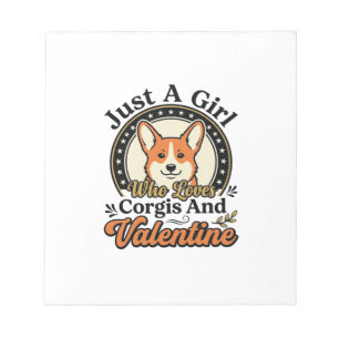 Corgi Valentine Design for Dog Lovers_1 Notepad