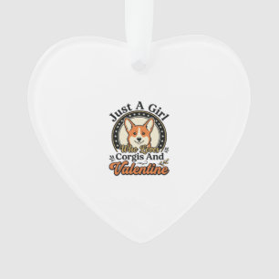 Corgi Valentine Design for Dog Lovers_1 Ornament