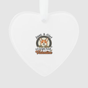 Corgi Valentine Design for Dog Lovers_1 Ornament