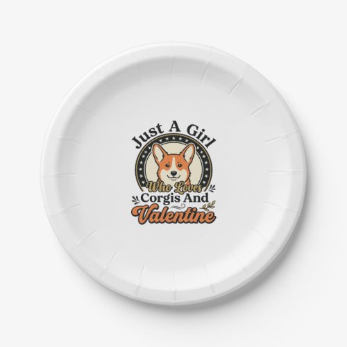Corgi Valentine Design for Dog Lovers_1 Paper Plates