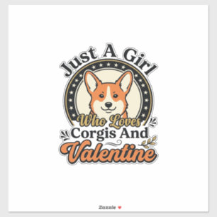 Corgi Valentine Design for Dog Lovers_1 Sticker