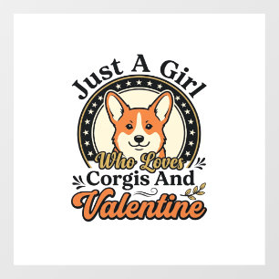 Corgi Valentine Design for Dog Lovers_1 Window Cling