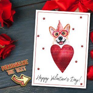 Corgi Valentine's Day Gift Dog Holiday Card