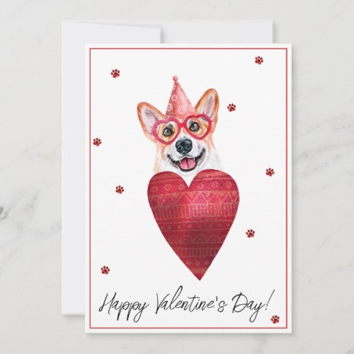 Corgi Valentines Day Gift Dog Holiday Card