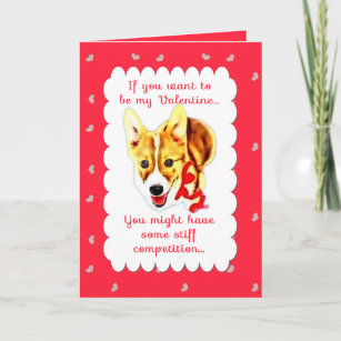 Epic Greeting Cards Single Pembroke Welsh Corgi on top of Louis Vuitton  Luggage Valentines Day Card