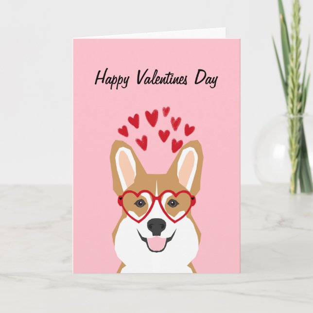 Corgi Valentines Love Card - cute dog (Front)