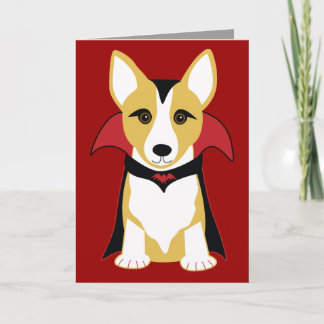Corgi Vampire Customizable Halloween Card