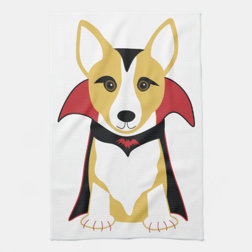 Corgi Vampire Kitchen Towel