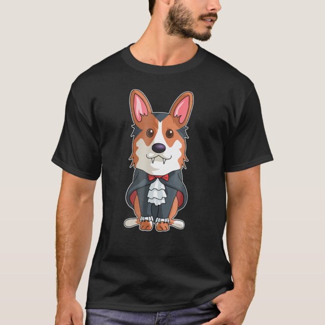 Corgi Vampire Vampire Halloween Gif T-Shirt (Front)