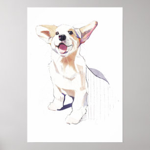 Corgi Wall Art Poster – Pembroke Welsh Corgi Art