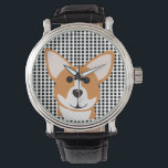 Corgi Watch<br><div class="desc">Wearable Dog Art! Whimsical Welsh Pembroke Corgi Design Watch</div>