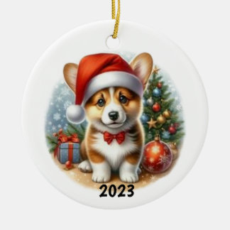 Corgi Watercolor Ornament Customization Available