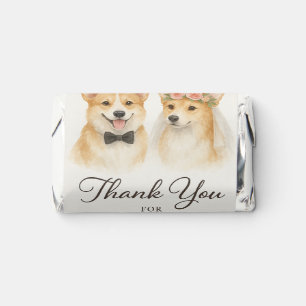 Corgi Watercolor Wedding Thank you Hershey's Miniatures