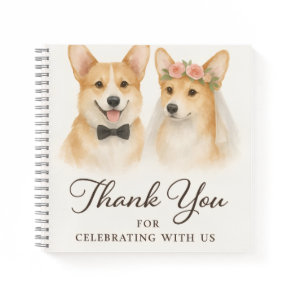 Corgi Watercolor Wedding Thank you Notebook