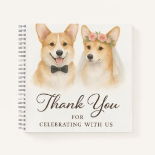 Corgi Watercolor Wedding Thank you Notebook