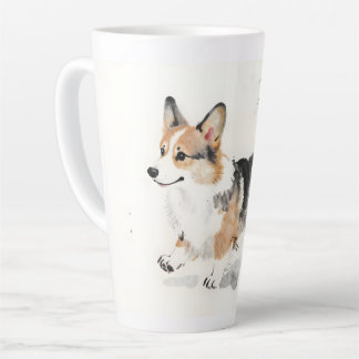 Corgi Watercolor – Whimsical Japanese Ink Dog Art Latte Mug