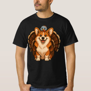 Corgi Wearing Turkey Fall Autumn Thanksgiving T-Shirt
