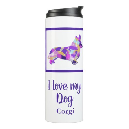 Corgi Welsh Cute Dog Silhouette PurplePYB  Thermal Tumbler