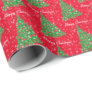 Corgi Welsh Dog Christmas Tree Holiday Red Wrapping Paper