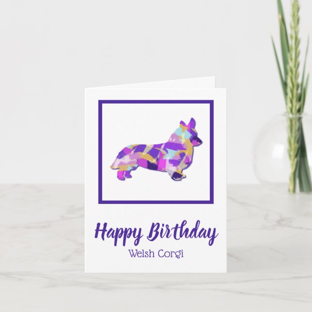Corgi Welsh Dog Silhouette Cute PPY&B Birthday Card (Front)
